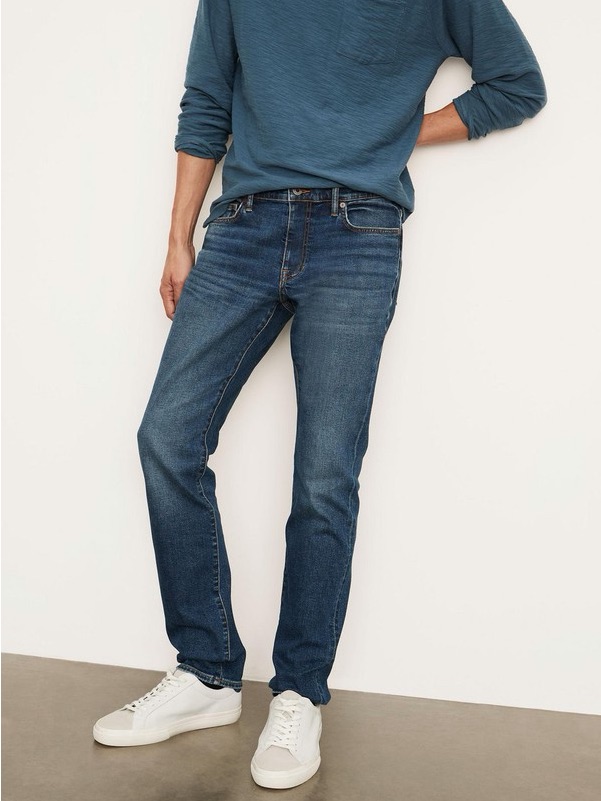 Mens Vince Exclusive Dm-02 The Slim Fit Jeans Medium Dark Wash